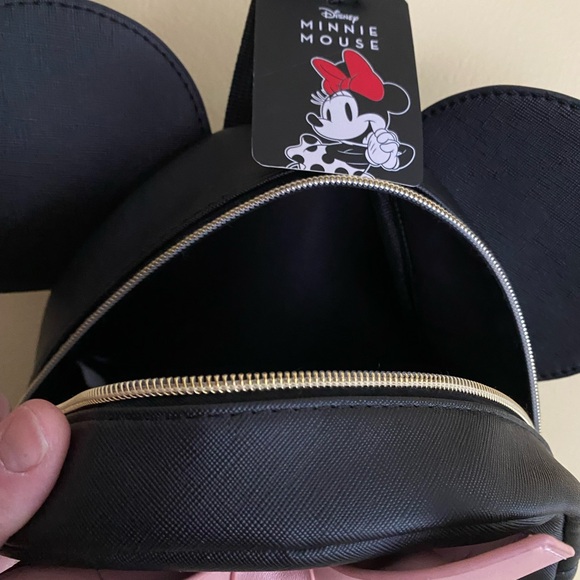 NWT DISNEY MINNIE Bioworld Black Backpack w/Pink Front Pocket and Large Inside - Picture 6 of 10